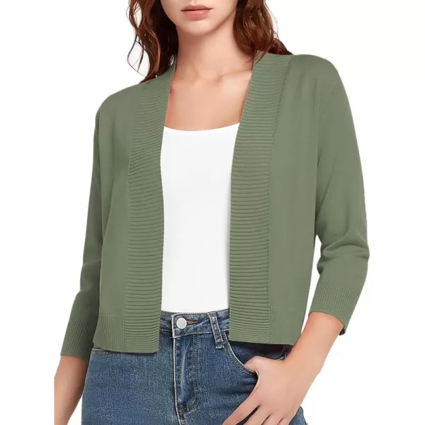 Urban CoCo Womens 34 Sleeve Cropped Cardigan Sweater Lightweight Open Front Shrug for DressesWashed Oliver