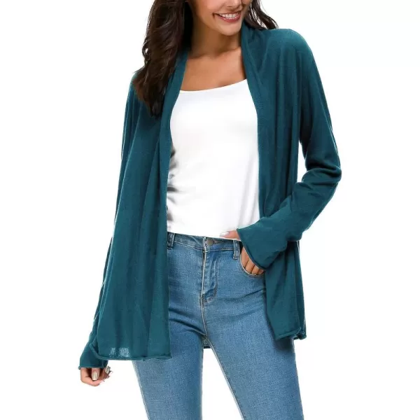 Urban CoCo Womens Long Sleeve Open Front Casual Thin CardiganDeep Blue