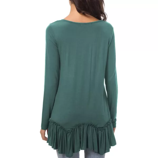 Urban CoCo Womens Casual Tshirt Solid Long Sleeve Tunic TopsSmoke Green