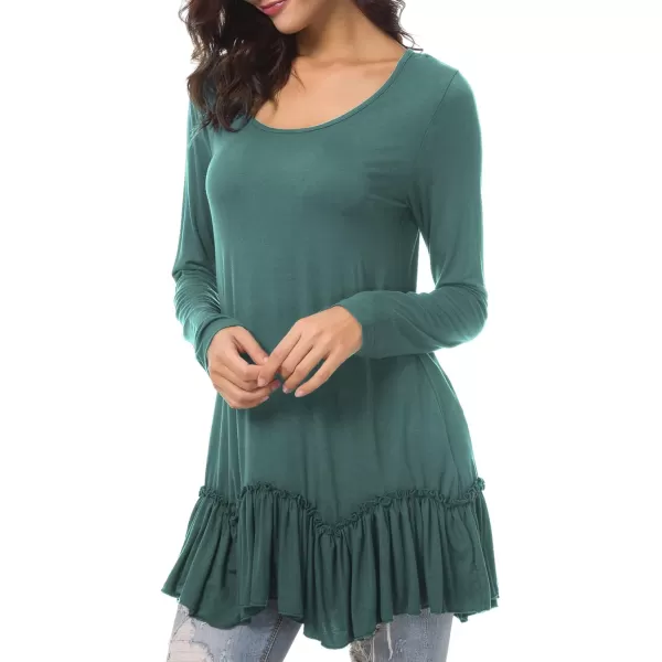 Urban CoCo Womens Casual Tshirt Solid Long Sleeve Tunic TopsSmoke Green