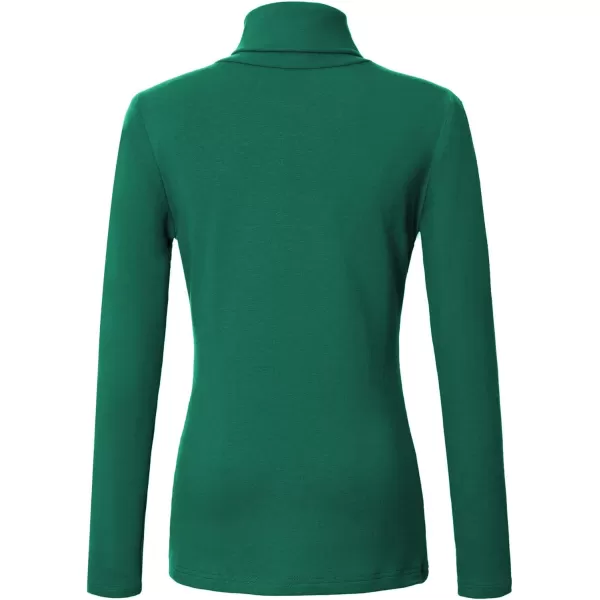 Urban CoCo Womens Turtleneck Slim Fitted Long Sleeve Sweatshirt Active Base Layer Tops ShirtsDark Green