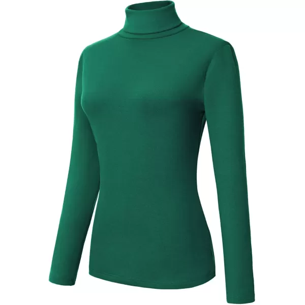 Urban CoCo Womens Turtleneck Slim Fitted Long Sleeve Sweatshirt Active Base Layer Tops ShirtsDark Green