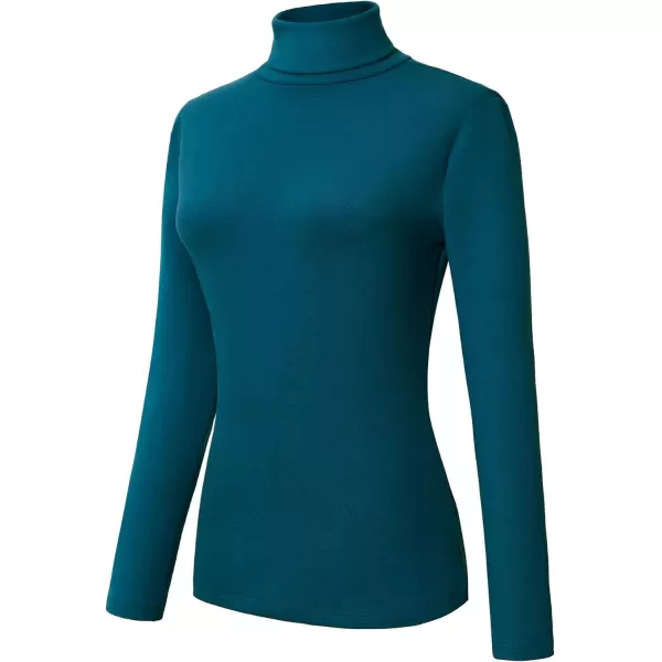 Urban CoCo Womens Turtleneck Slim Fitted Long Sleeve Sweatshirt Active Base Layer Tops ShirtsIndigo Blue