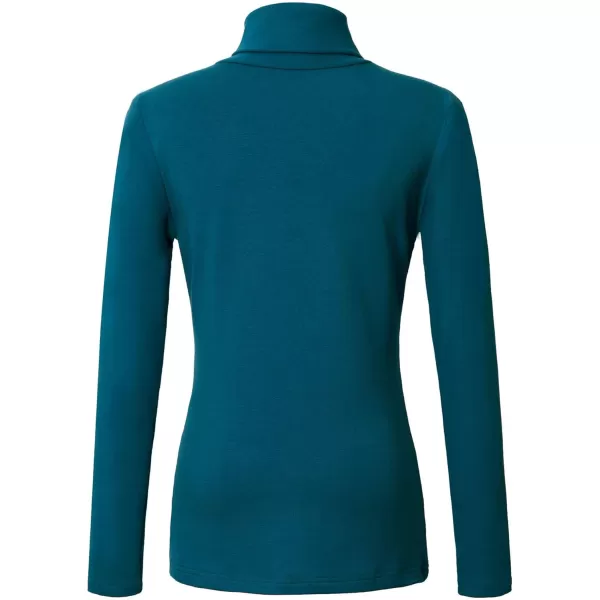 Urban CoCo Womens Turtleneck Slim Fitted Long Sleeve Sweatshirt Active Base Layer Tops ShirtsIndigo Blue