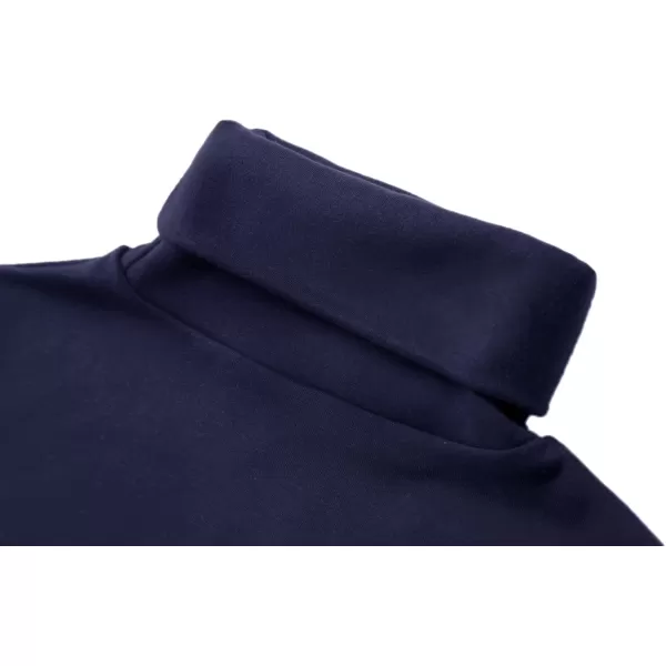 Urban CoCo Womens Turtleneck Slim Fitted Long Sleeve Sweatshirt Active Base Layer Tops ShirtsNavy Blue