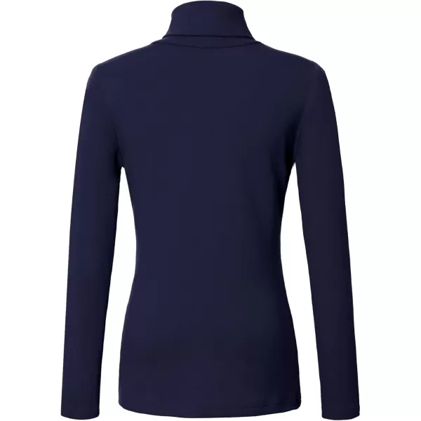Urban CoCo Womens Turtleneck Slim Fitted Long Sleeve Sweatshirt Active Base Layer Tops ShirtsNavy Blue