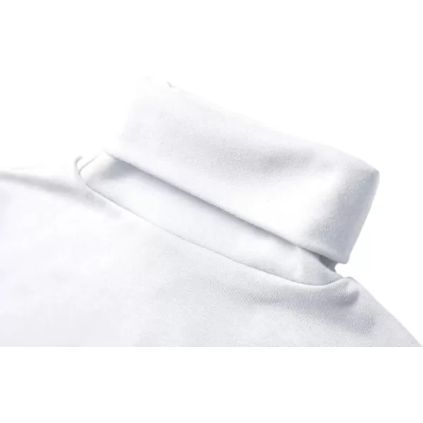 Urban CoCo Womens Turtleneck Slim Fitted Long Sleeve Sweatshirt Active Base Layer Tops ShirtsWhite