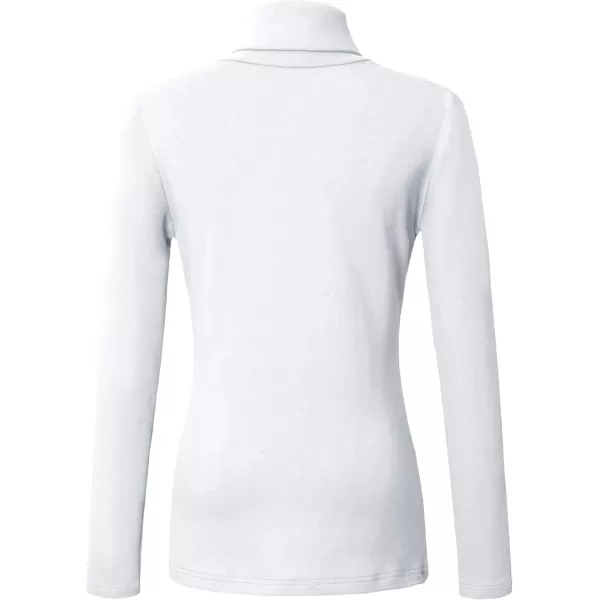 Urban CoCo Womens Turtleneck Slim Fitted Long Sleeve Sweatshirt Active Base Layer Tops ShirtsWhite