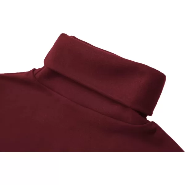 Urban CoCo Womens Turtleneck Slim Fitted Long Sleeve Sweatshirt Active Base Layer Tops ShirtsWine Red