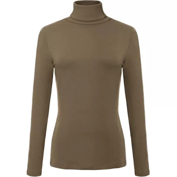 Urban CoCo Womens Turtleneck Slim Fitted Long Sleeve Sweatshirt Active Base Layer Tops ShirtsCamel