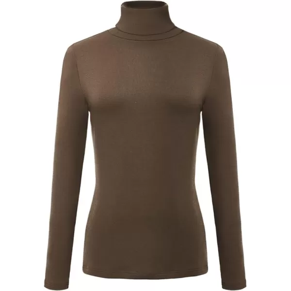 Urban CoCo Womens Turtleneck Slim Fitted Long Sleeve Sweatshirt Active Base Layer Tops ShirtsCoffee