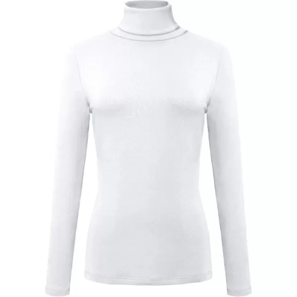 Urban CoCo Womens Turtleneck Slim Fitted Long Sleeve Sweatshirt Active Base Layer Tops ShirtsWhite