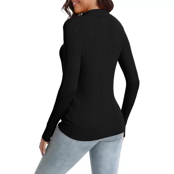Urban CoCo 2024 Womens Knit Cardigan Sweaters Lightweight Long Sleeve Button Down Knitted ShirtsBlack