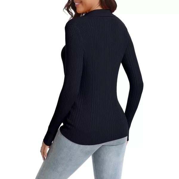 Urban CoCo 2024 Womens Knit Cardigan Sweaters Lightweight Long Sleeve Button Down Knitted ShirtsNavy Blue