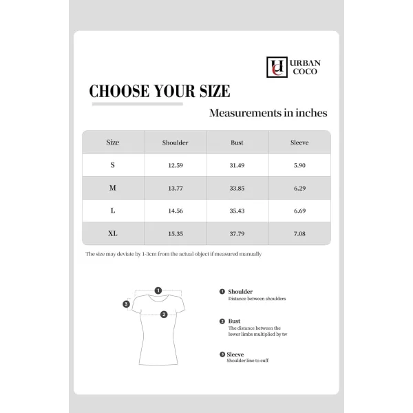 Urban CoCo Womens Crewneck Short Sleeve Slim Fit TShirt Summer Casual Ribbed Basic Tee TopsLight Blue