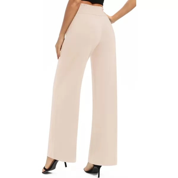 Urban CoCo Womens Solid Wide Leg Palazzo Lounge Pants Casual Straight Leg High Waist Stretch PantsSilver Mink