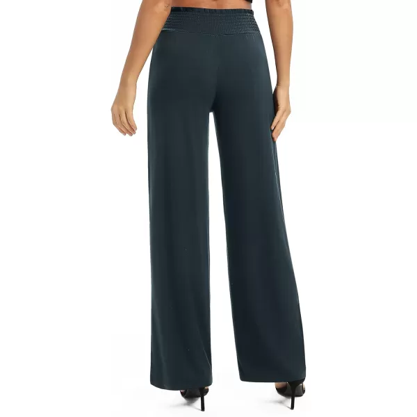 Urban CoCo Womens Solid Wide Leg Palazzo Lounge Pants Casual Straight Leg High Waist Stretch PantsSlate