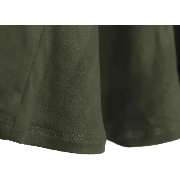 Urban CoCo Womens Vintage Elastic Waist ALine Long Midi SkirtArmy Green