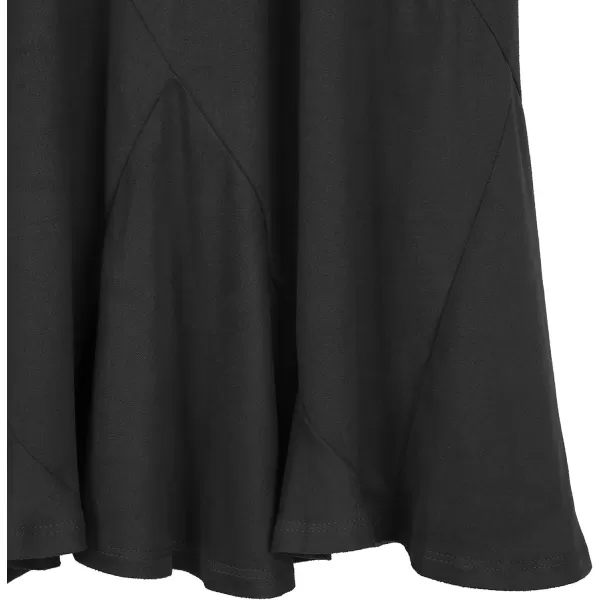 Urban CoCo Womens Vintage Elastic Waist ALine Long Midi SkirtBlack