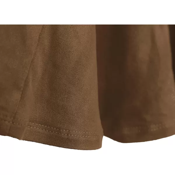 Urban CoCo Womens Vintage Elastic Waist ALine Long Midi SkirtBrown