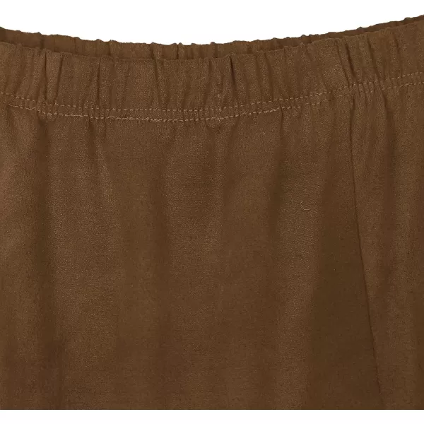Urban CoCo Womens Vintage Elastic Waist ALine Long Midi SkirtBrown