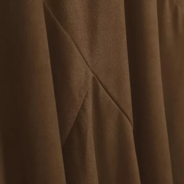 Urban CoCo Womens Vintage Elastic Waist ALine Long Midi SkirtBrown