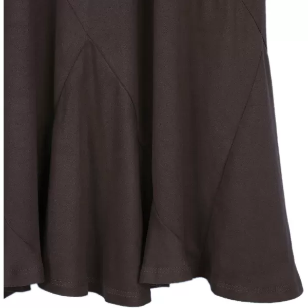 Urban CoCo Womens Vintage Elastic Waist ALine Long Midi SkirtCocoa Brown