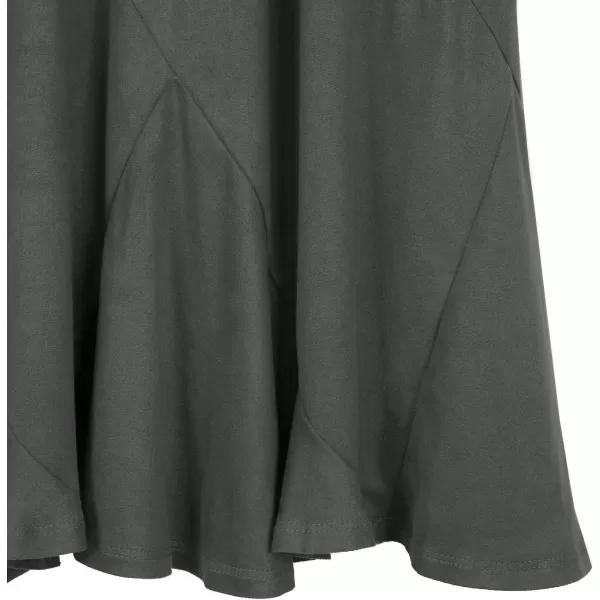 Urban CoCo Womens Vintage Elastic Waist ALine Long Midi SkirtDark Grey