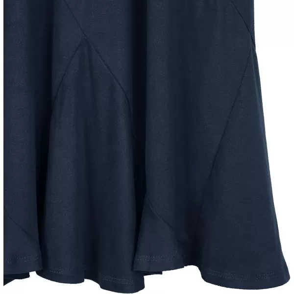 Urban CoCo Womens Vintage Elastic Waist ALine Long Midi SkirtIndigo Blue