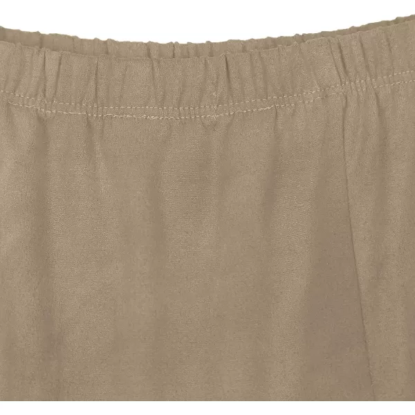 Urban CoCo Womens Vintage Elastic Waist ALine Long Midi SkirtLight Brown