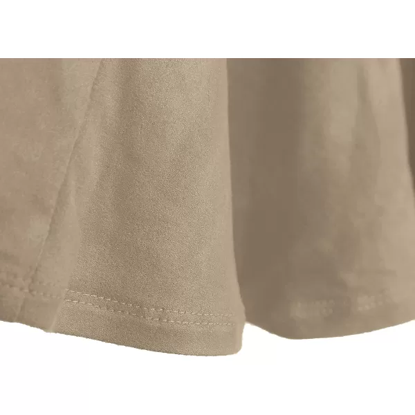 Urban CoCo Womens Vintage Elastic Waist ALine Long Midi SkirtLight Brown