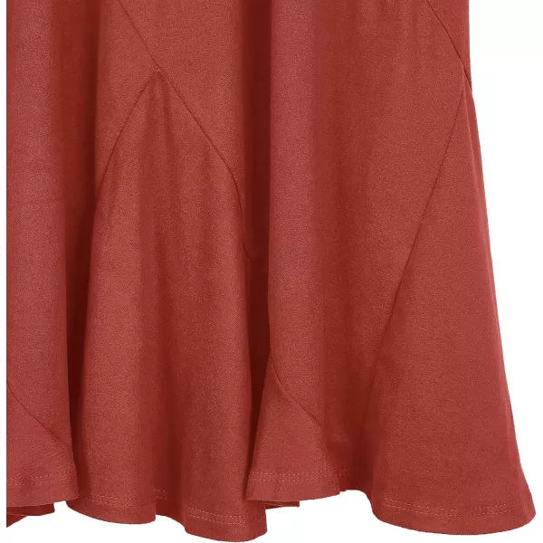 Urban CoCo Womens Vintage Elastic Waist ALine Long Midi SkirtMarsala