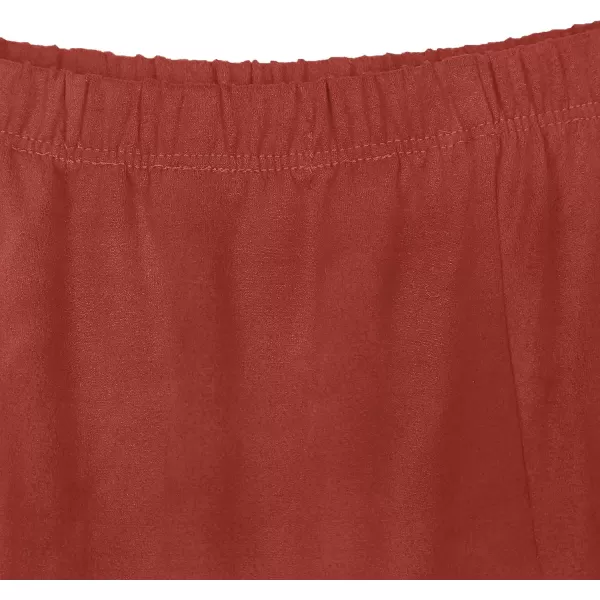 Urban CoCo Womens Vintage Elastic Waist ALine Long Midi SkirtMarsala