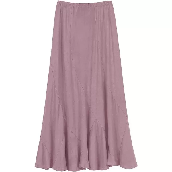 Urban CoCo Womens Vintage Elastic Waist ALine Long Midi SkirtLavender