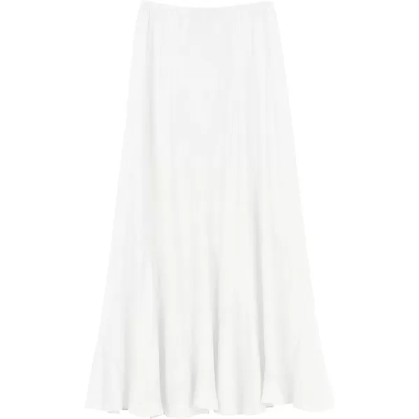 Urban CoCo Womens Vintage Elastic Waist ALine Long Midi SkirtWhite