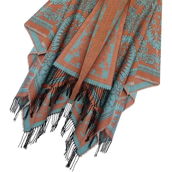 imageUrban CoCo Womens Printed Tassel Open front Poncho Cape Cardigan Wrap ShawlSeries 18orange Pink
