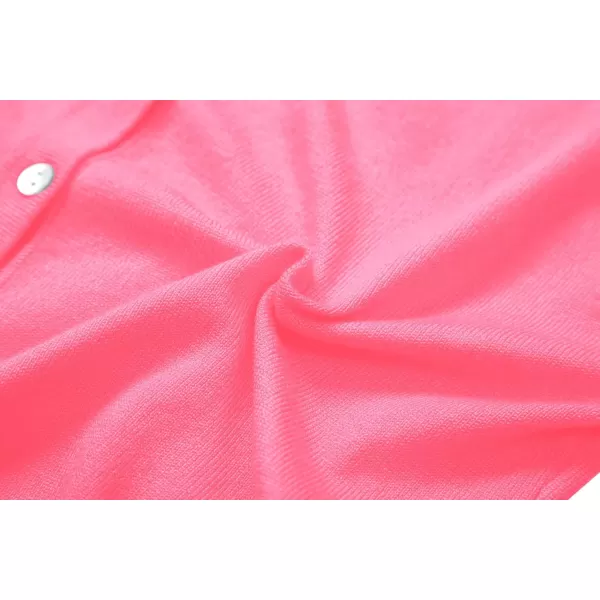 imageUrban CoCo Womens Button Down Crew Neck Cropped Cardigan Lightweight Shrug Kint SweaterCoral