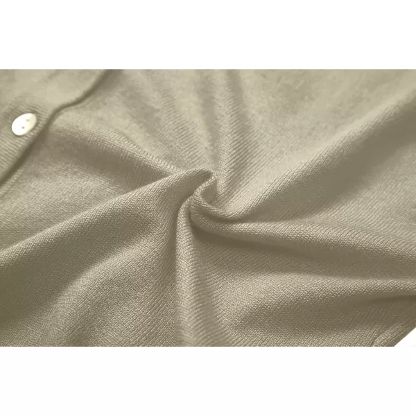 imageUrban CoCo Womens Button Down Crew Neck Cropped Cardigan Lightweight Shrug Kint SweaterKhaki