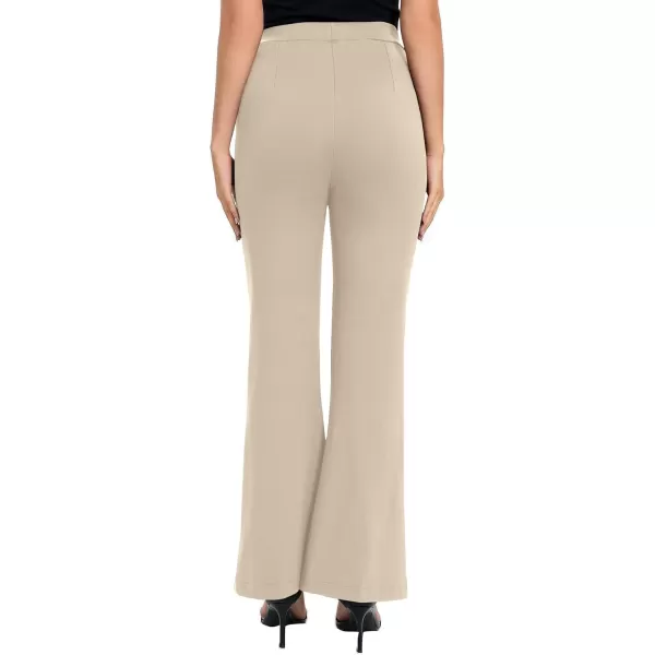 imageUrban CoCo Womens Flare Dress Pants with Pockets High Waist Slacks Pull On Work Casual PetiteRegularTall PantsCamel