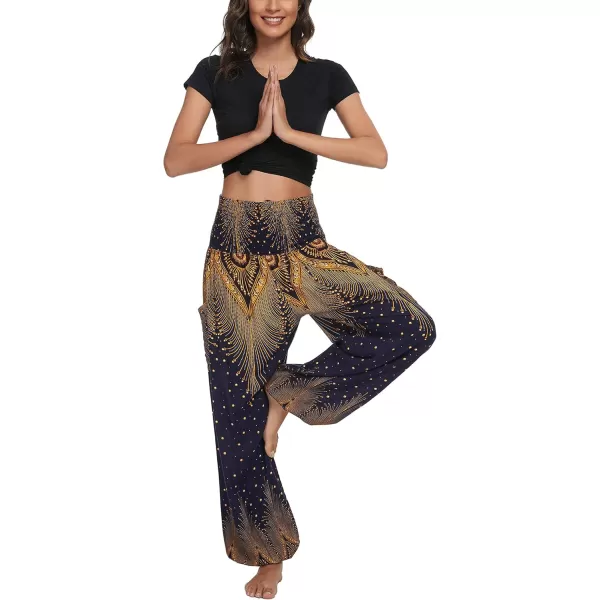 imageUrban CoCo Womens Smocked Waist Boho Floral Print Harem Yoga Pants 5