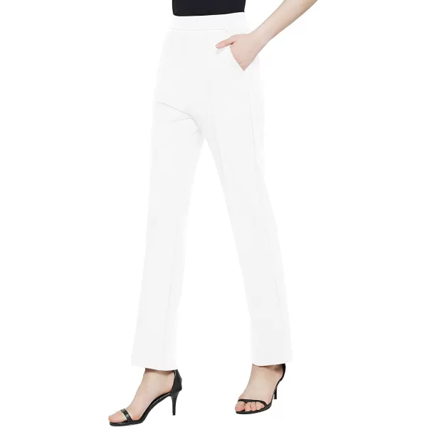 imageUrban CoCo Womens Yoga Dress Pants Stretchy Casual Slacks Straight Leg Work Pants with PocketsWhite