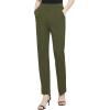 imageUrban CoCo Womens Yoga Dress Pants Stretchy Casual Slacks Straight Leg Work Pants with PocketsArmy Green