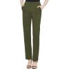 imageUrban CoCo Womens Yoga Dress Pants Stretchy Casual Slacks Straight Leg Work Pants with PocketsArmy Green