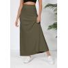 imageUrban CoCo Elastic Waist ALine Long Maxi Skirt Below Knee for WomenArmy Green