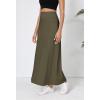 imageUrban CoCo Elastic Waist ALine Long Maxi Skirt Below Knee for WomenArmy Green