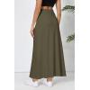 imageUrban CoCo Elastic Waist ALine Long Maxi Skirt Below Knee for WomenArmy Green