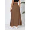 imageUrban CoCo Elastic Waist ALine Long Maxi Skirt Below Knee for WomenBrown