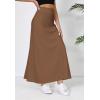 imageUrban CoCo Elastic Waist ALine Long Maxi Skirt Below Knee for WomenBrown