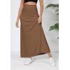 imageUrban CoCo Elastic Waist ALine Long Maxi Skirt Below Knee for WomenBrown