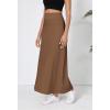 imageUrban CoCo Elastic Waist ALine Long Maxi Skirt Below Knee for WomenBrown